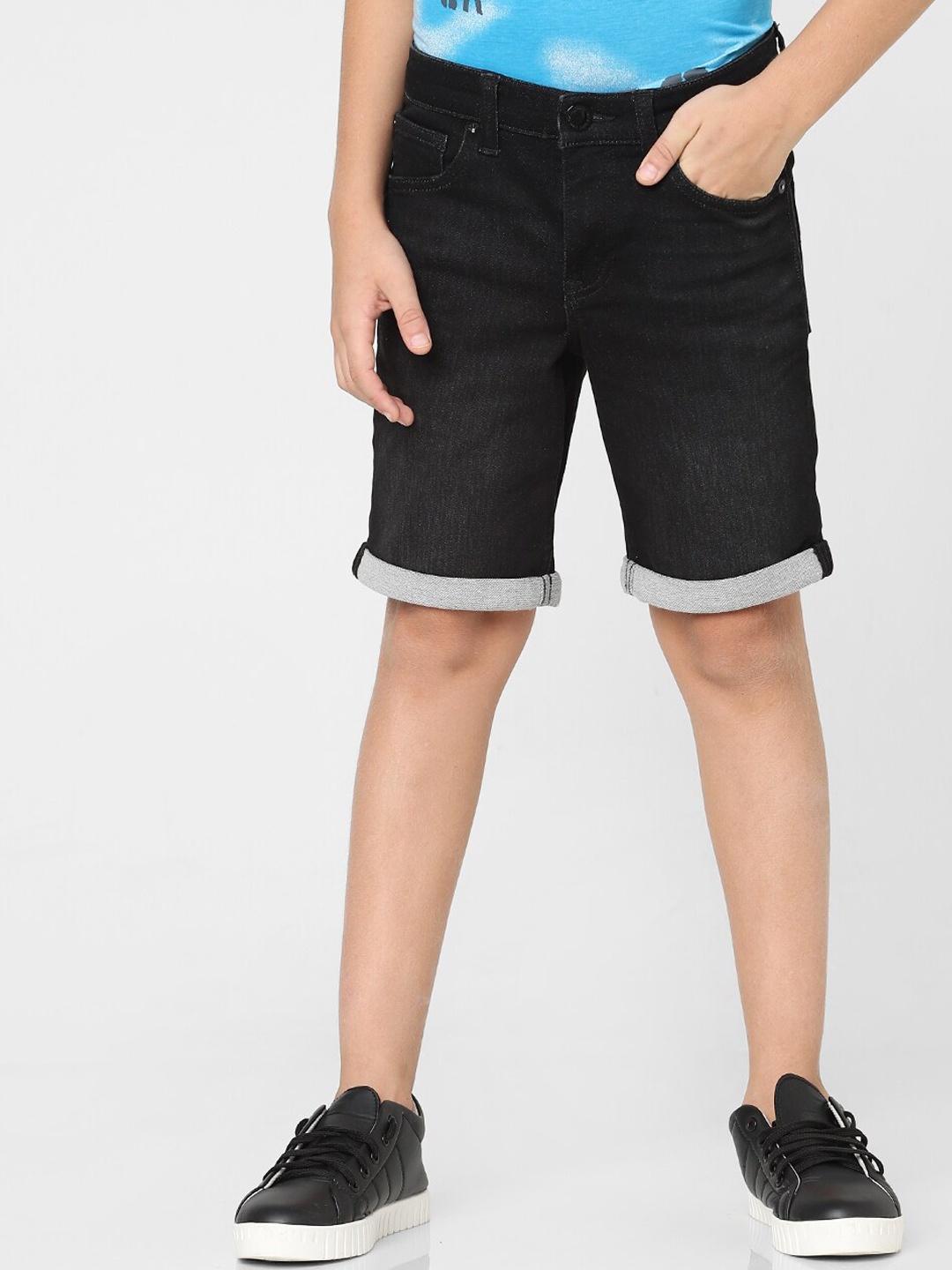 Jack & Jones Junior Boys Cotton Regular Fit Shorts, Black