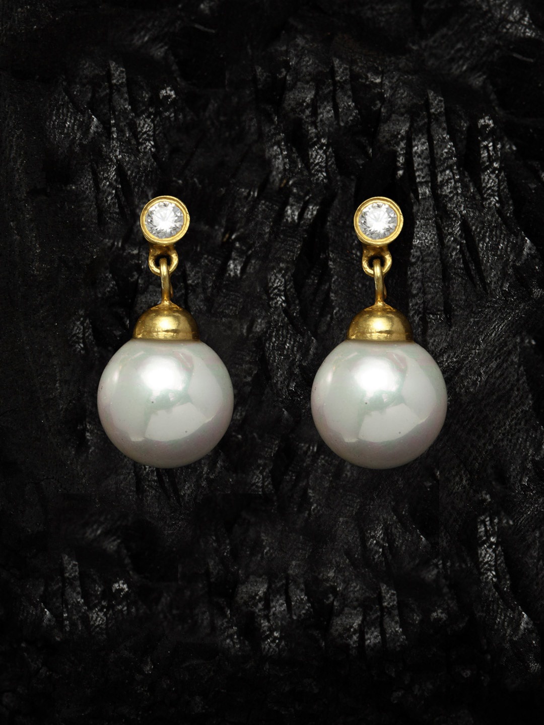 

Clara Gold-Plated Pearl Contemporary Drop Earrings