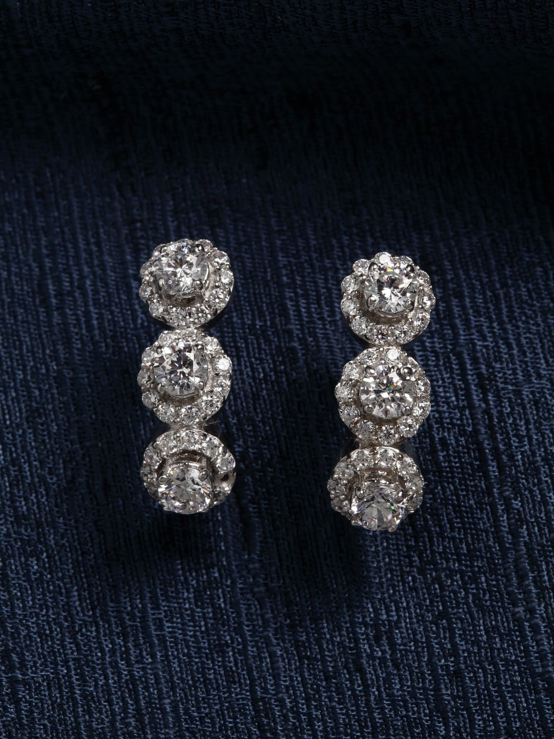 

Clara Rhodium-Plated Contemporary Drop Earrings, Silver