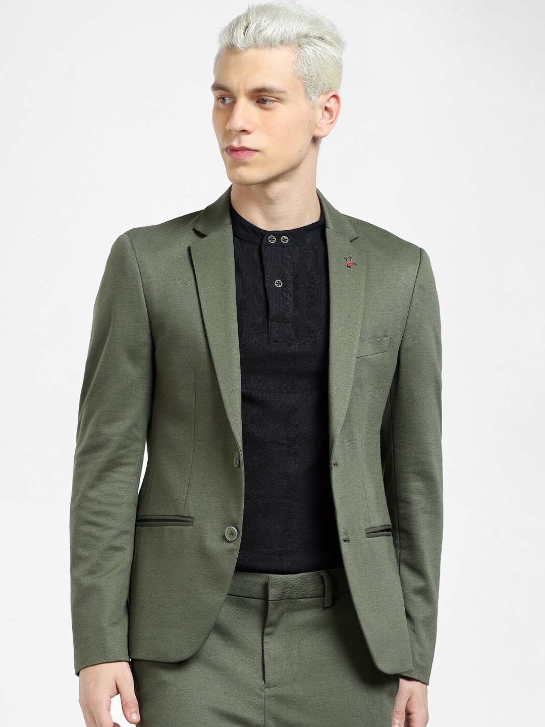 

Jack & Jones Men Single Breasted Slim-Fit Blazer, Green