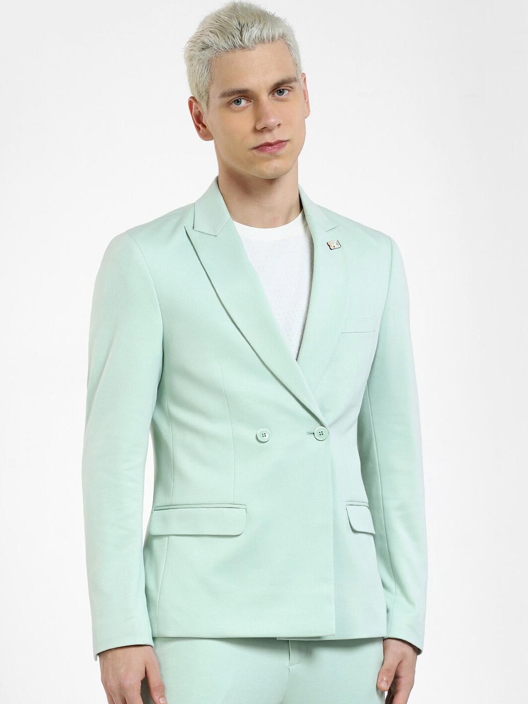 

Jack & Jones Men Slim-Fit Double-Breasted Blazer, Green