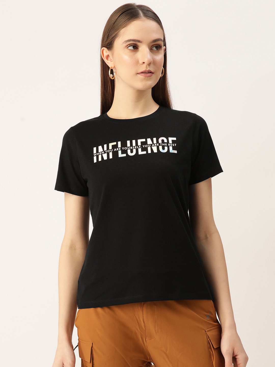 

FEMEA Typography Printed T-shirt, Black