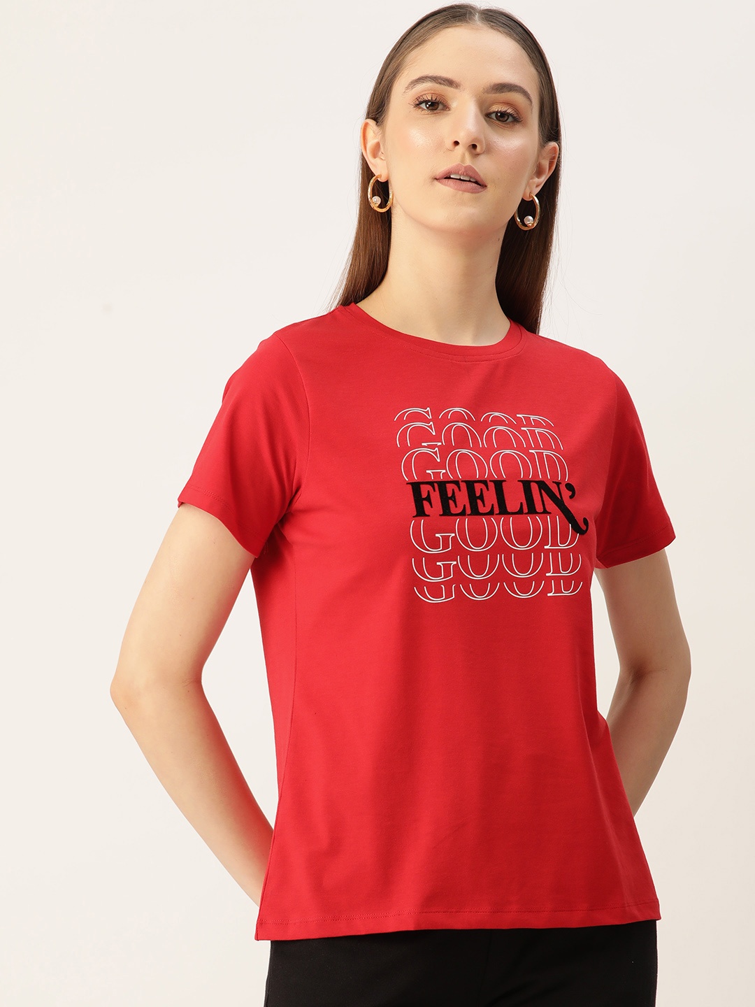 

FEMEA Typography Printed T-shirt, Red
