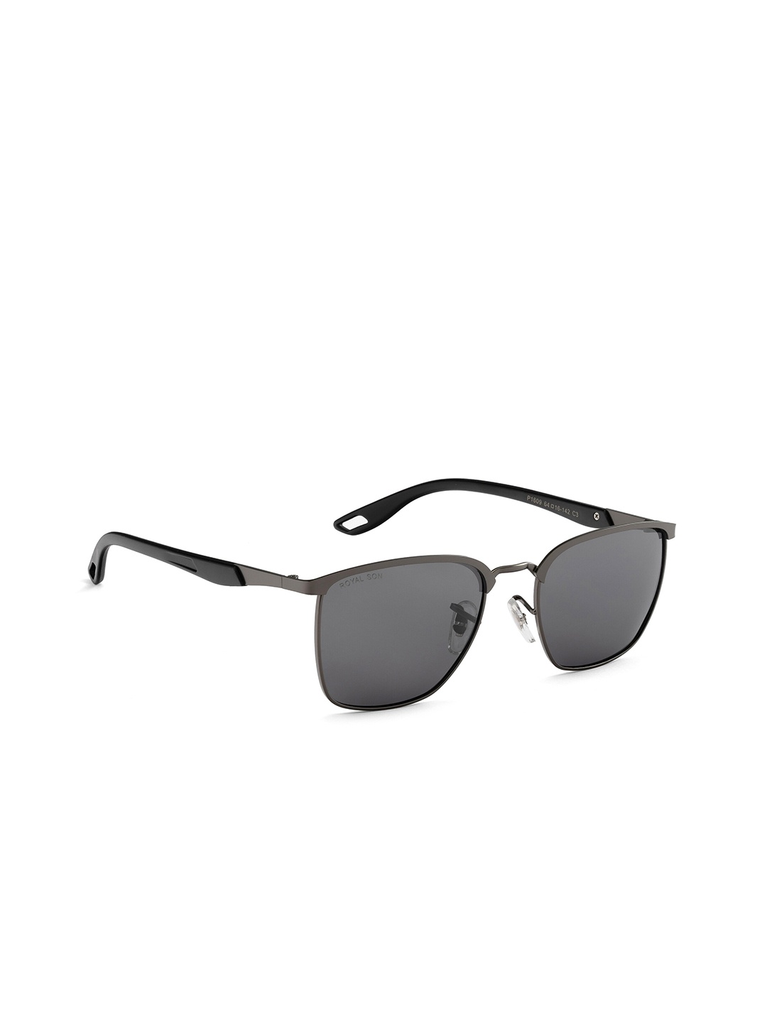 

ROYAL SON Men Square Sunglasses with Polarised and UV Protected Lens CHI00131, Black
