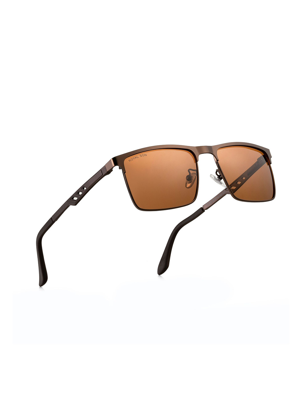 

ROYAL SON Men Rectangle Sunglasses with Polarised and UV Protected Lens CHI00130, Brown
