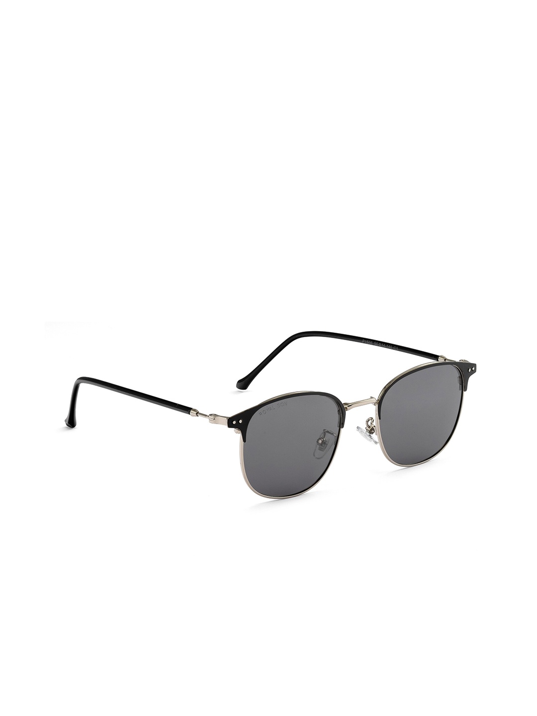 

ROYAL SON Round Sunglasses with Polarised and UV Protected Lens, Black