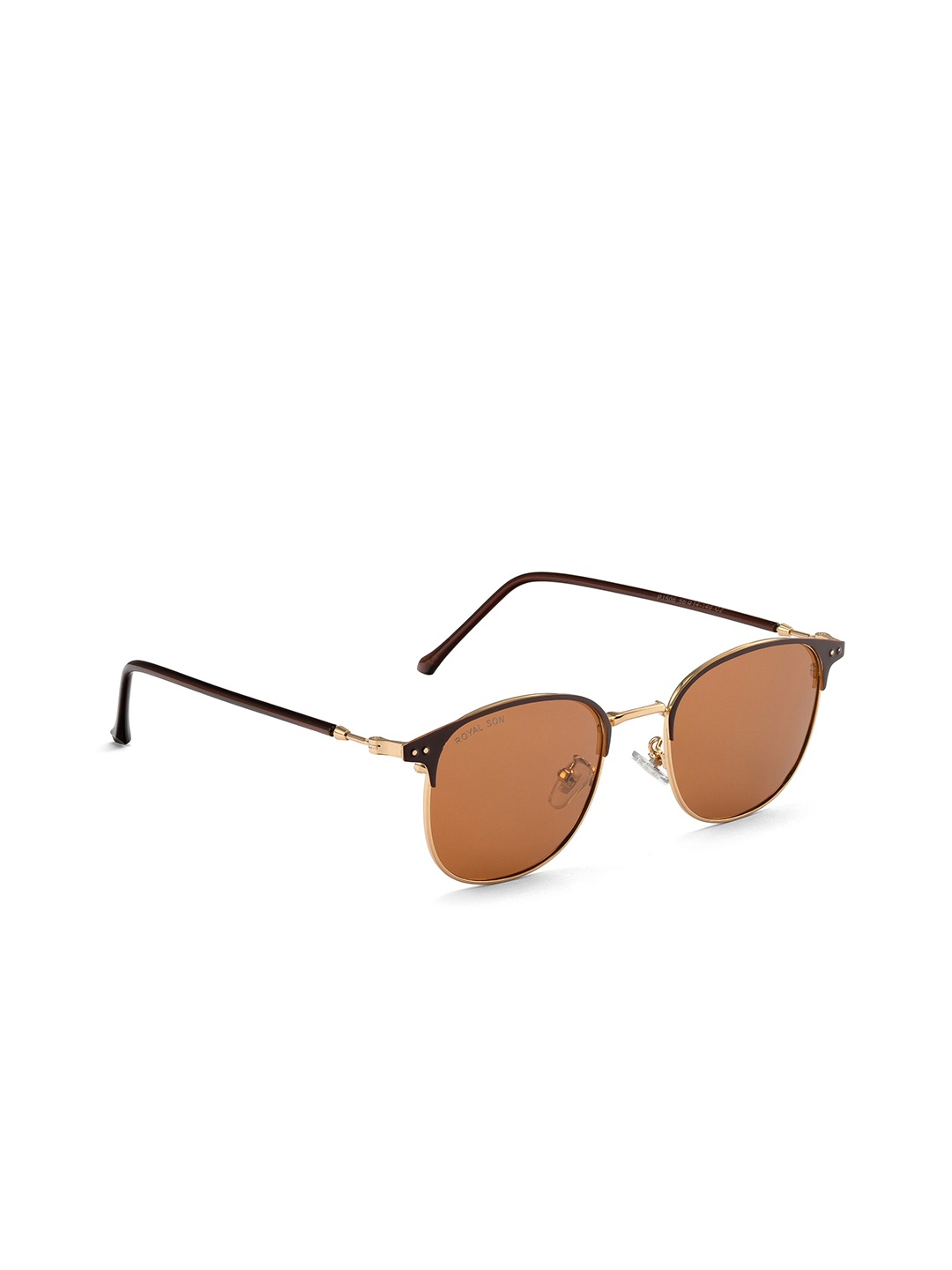

ROYAL SON Round Sunglasses with Polarised and UV Protected Lens, Brown