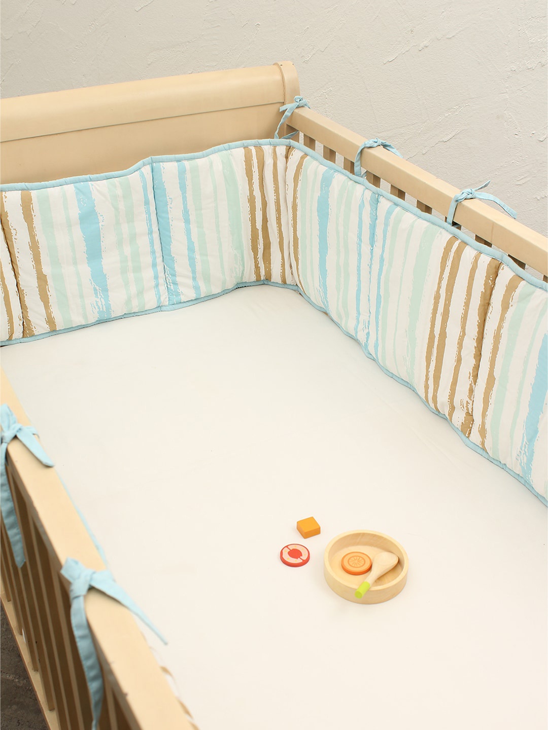 

House This Kids The Curious Koala Pure Cotton Cradle Bumper Pillow, Blue