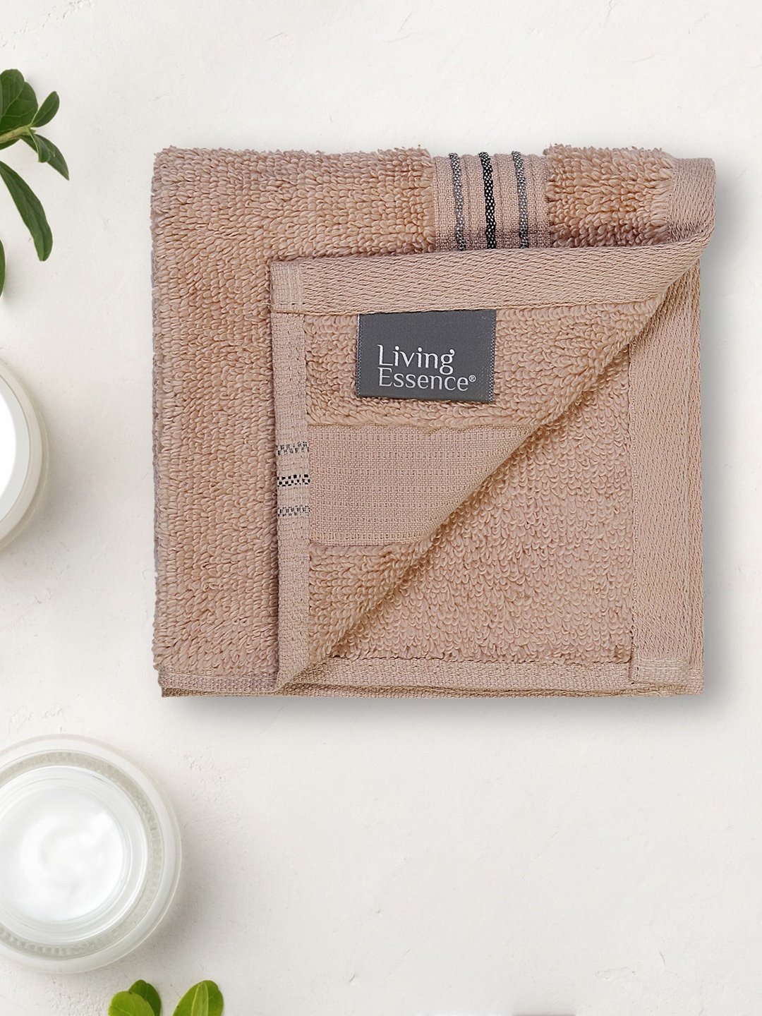 

HomeTown Nora Blush Pink 4 Pieces Striped 500 GSM Cotton Face Towels