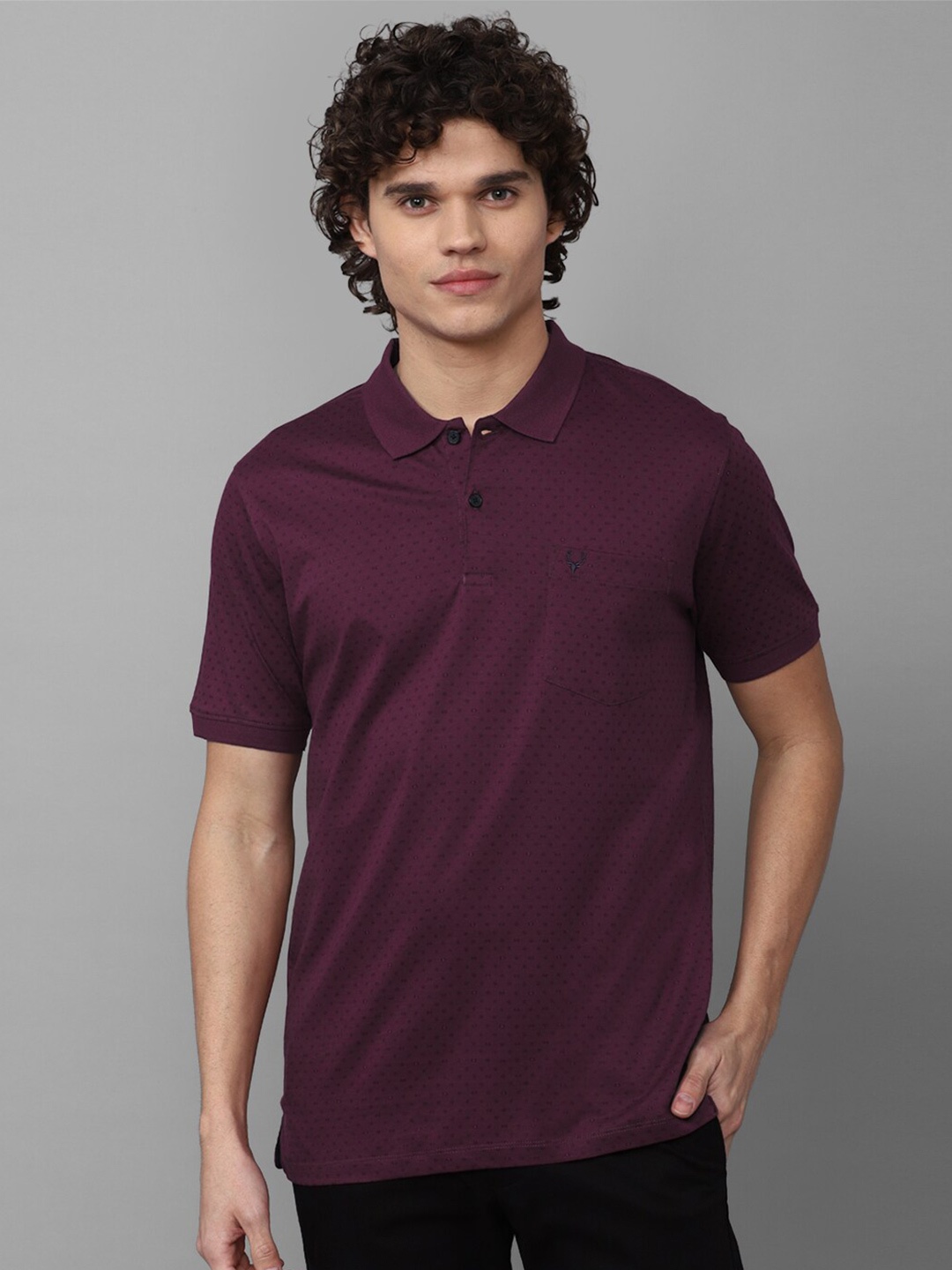

Allen Solly Men Polo Collar Cotton T-shirt, Purple