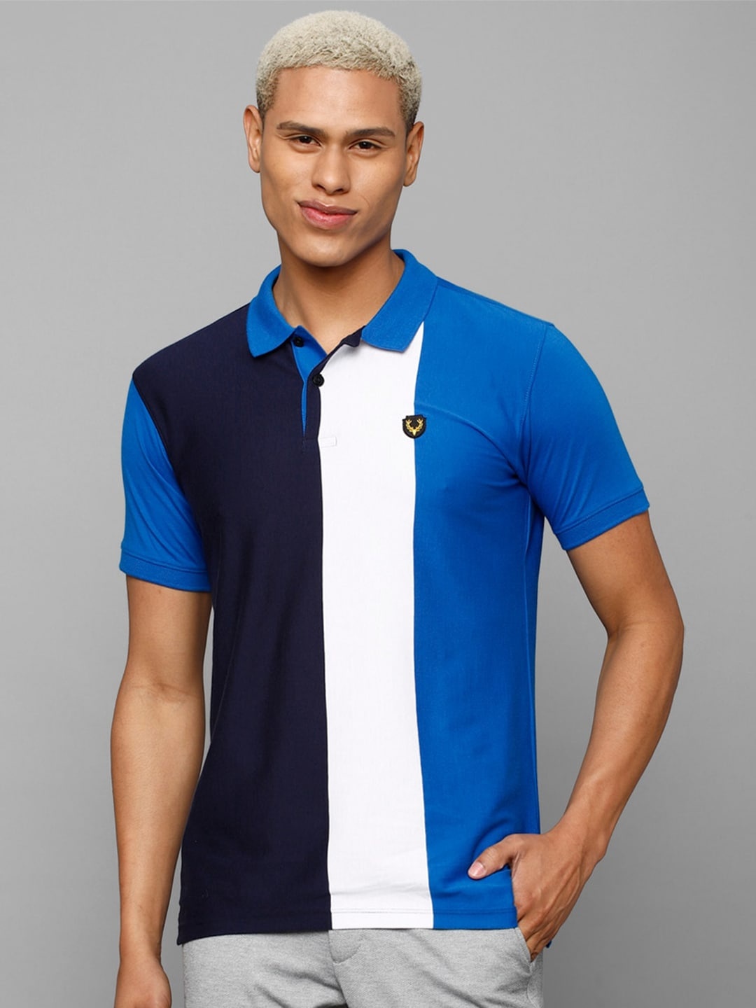 

Allen Solly Sport Men Colourblocked Polo Collar T-shirt, Navy blue