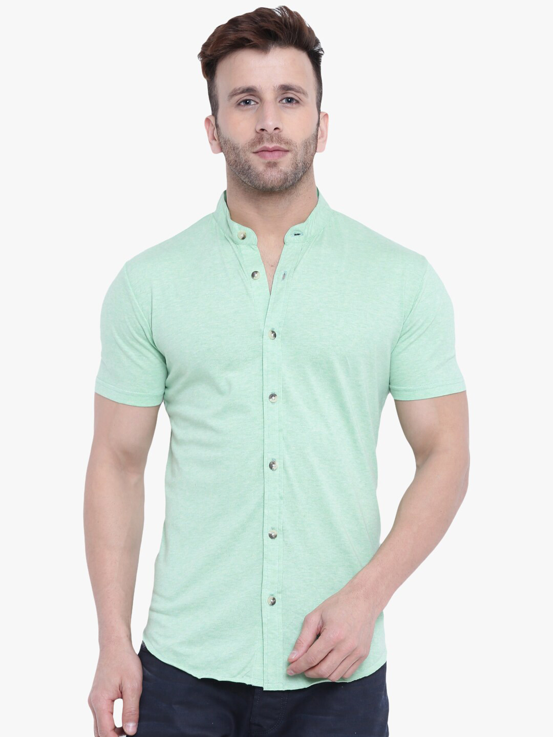 

GRITSTONES Men Green Smart Casual Shirt