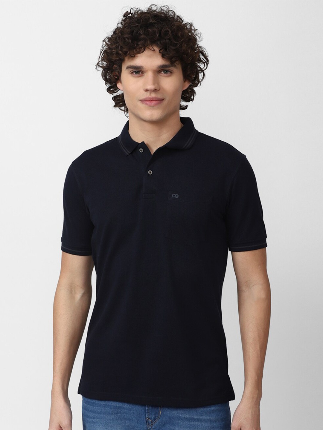 

Peter England Casuals Men Polo Collar T-shirt, Black