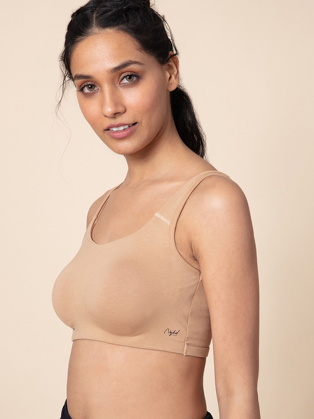 

Nykd Women Easy-Peasy Slip-On Bra With Full Coverage (NYB113), Beige