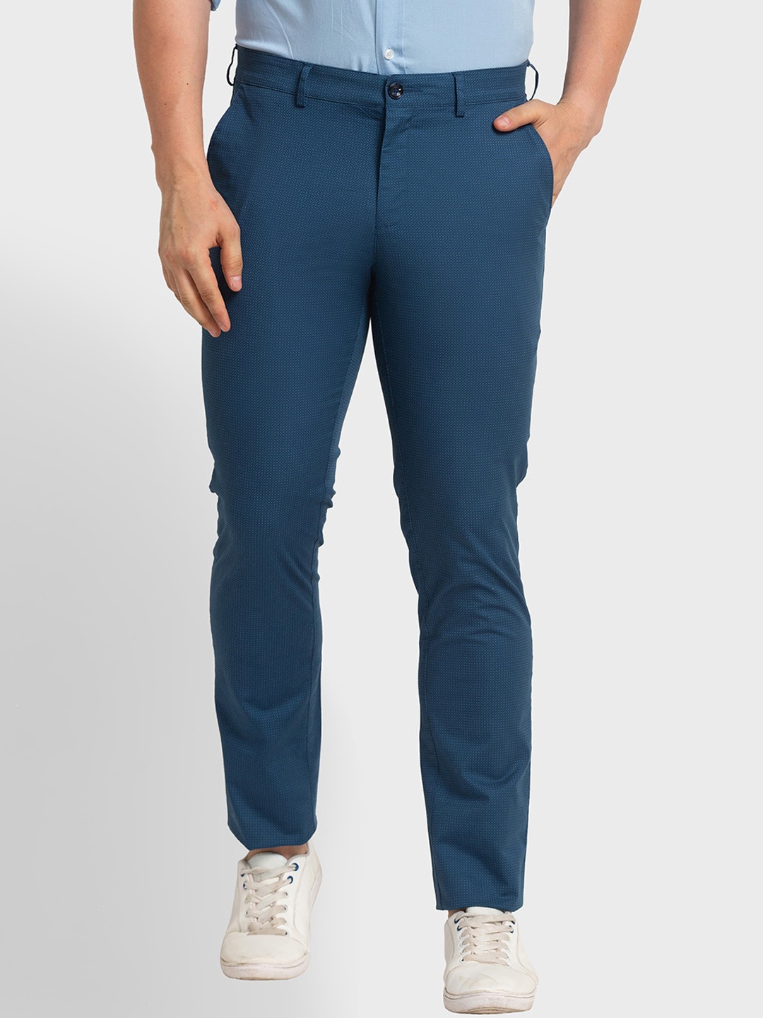 

ColorPlus Men Regular-Fit Chinos Trousers, Blue