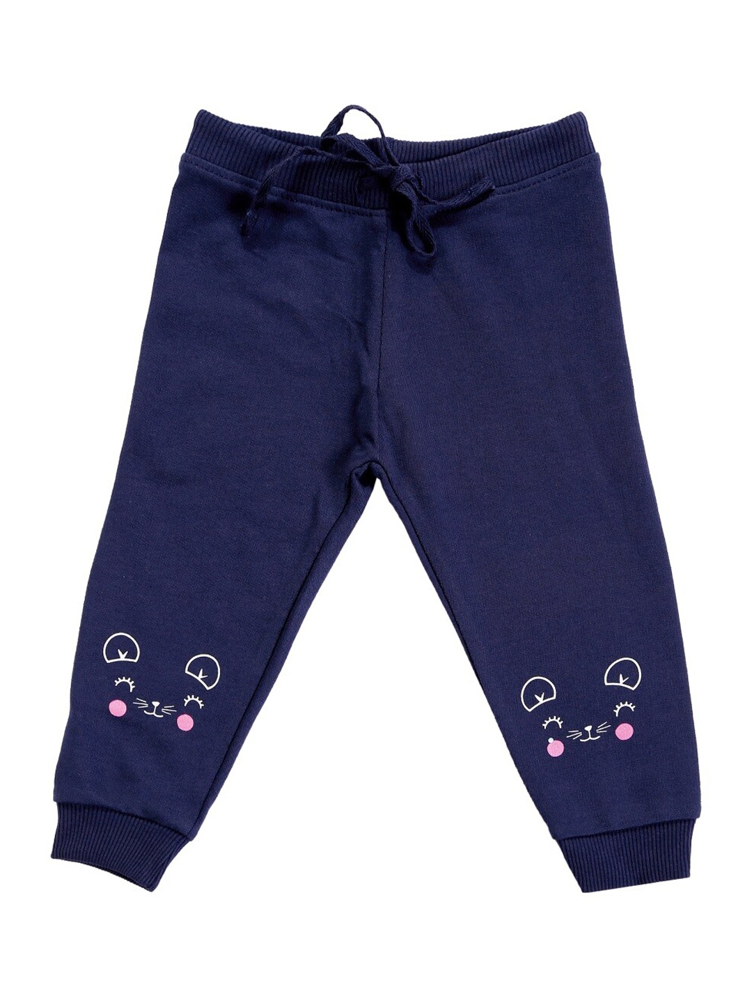 

Bodycare Kids Girls Printed Cotton Toxic Free Joggers, Navy blue