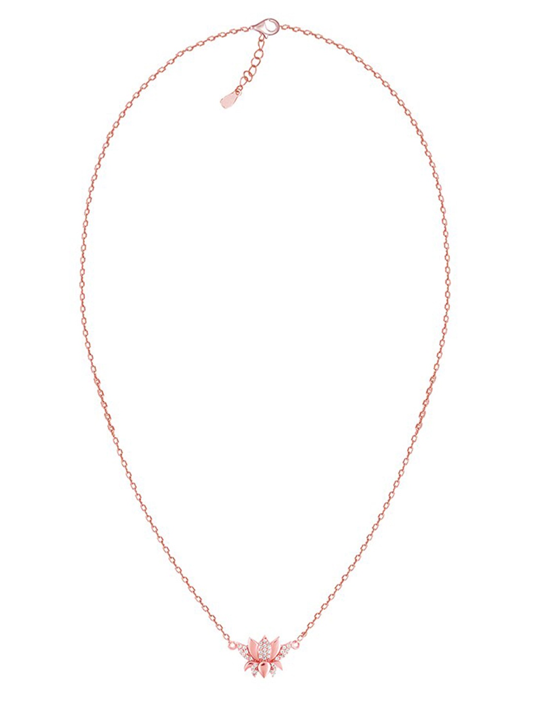 

GIVA Rose Sterling Silver Rose Gold-Plated Necklace, White