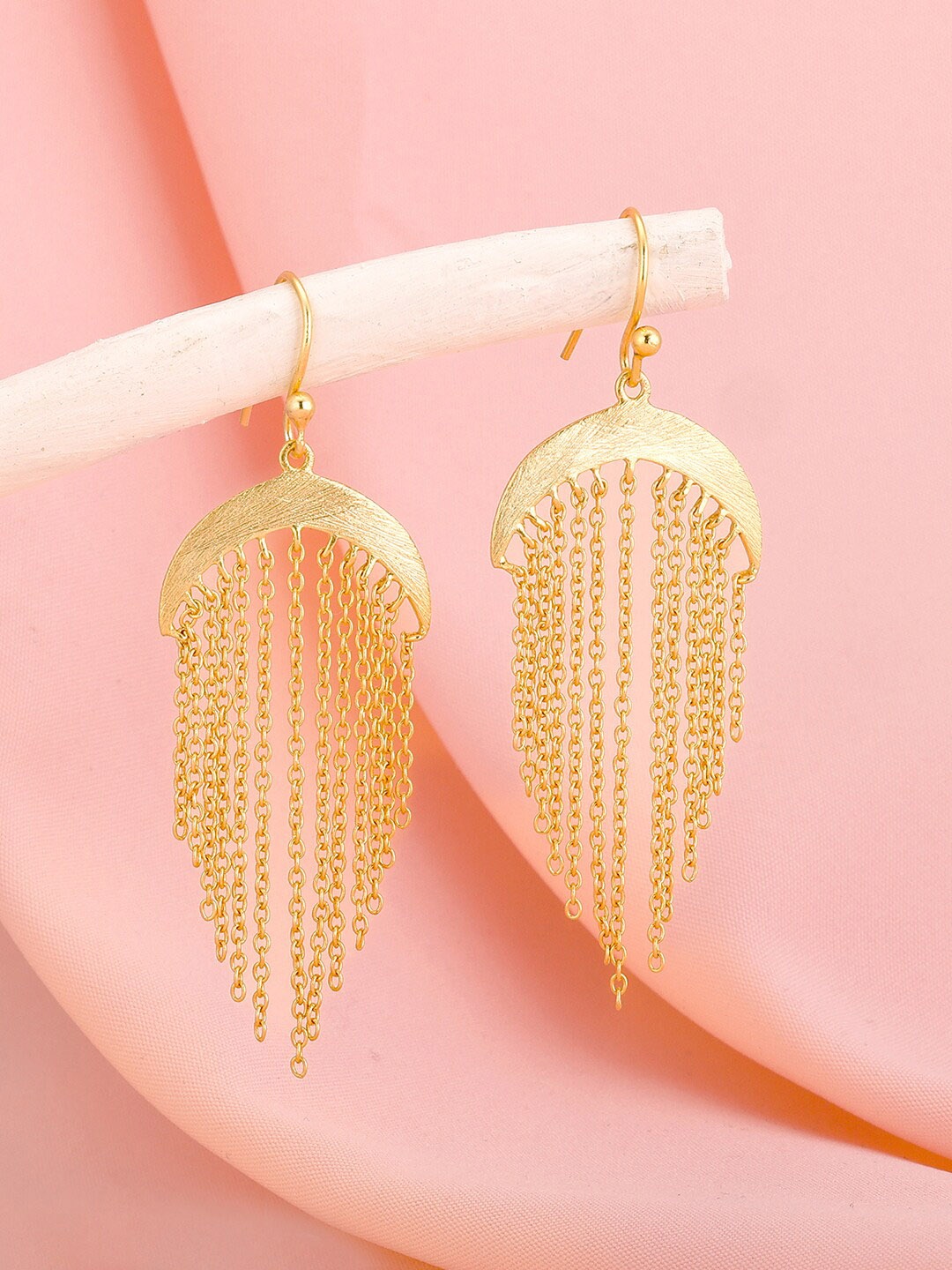 

GIVA 925 Sterling Silver Fringe Finesse Gold-Plated Contemporary Drop Earrings