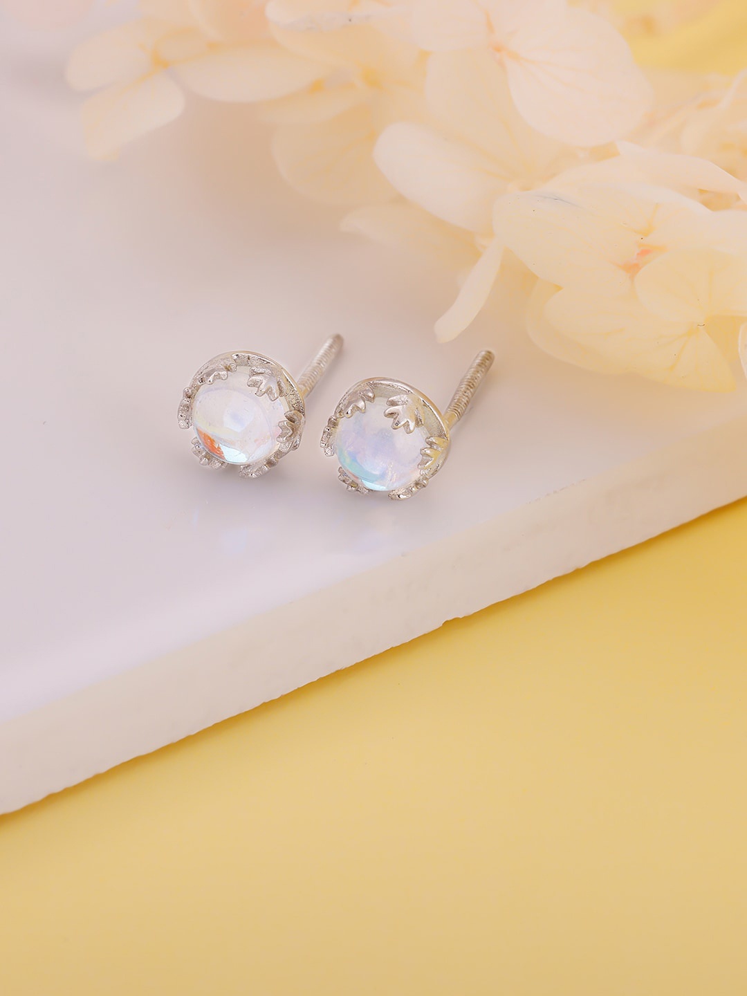 

GIVA 925 Sterling Silver Mystical Moon Rhodium-Plated Contemporary Studs Earrings