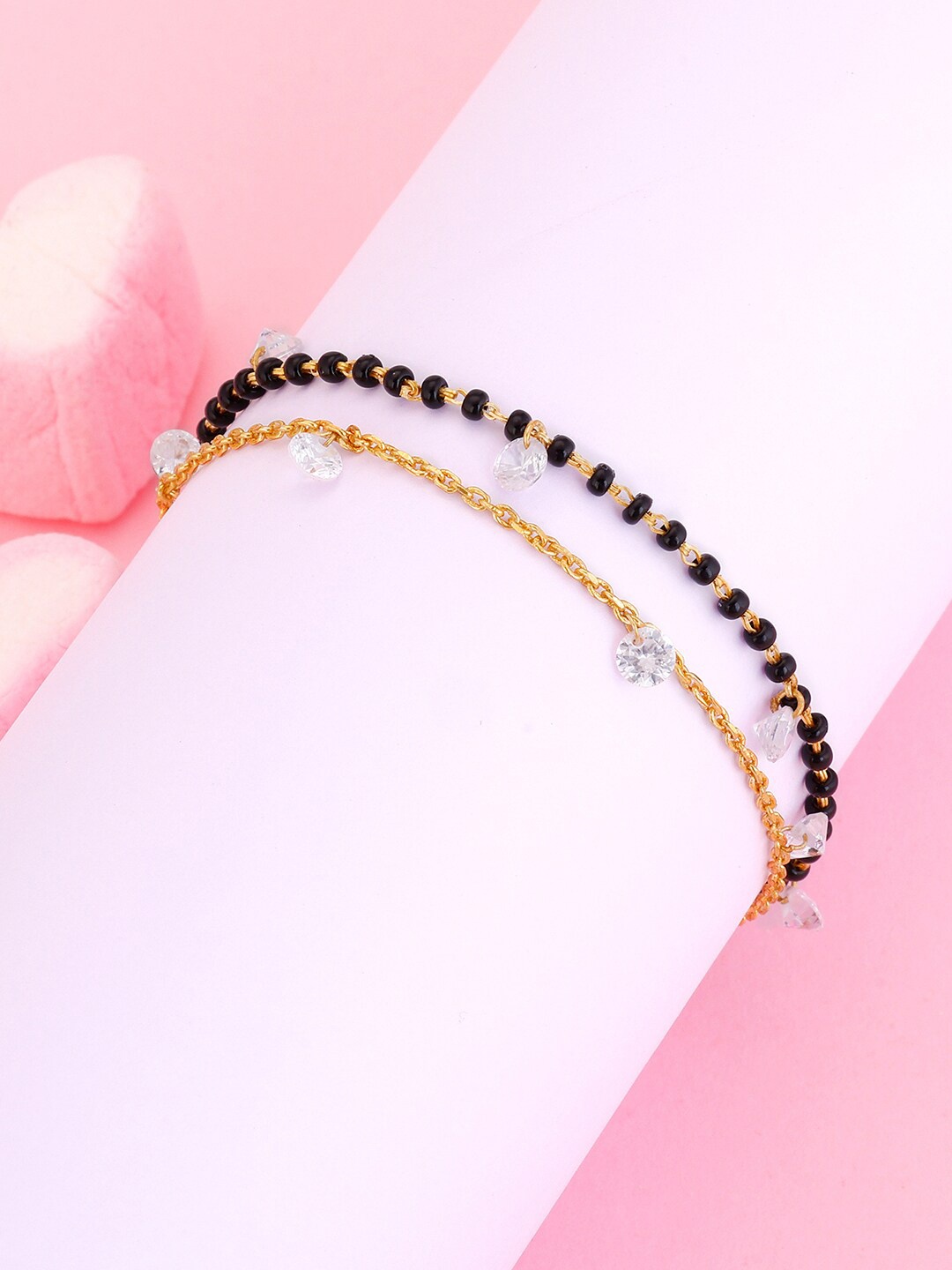 

GIVA Women 925 Sterling Silver Cubic Zirconia Gold-Plated Charm Bracelet