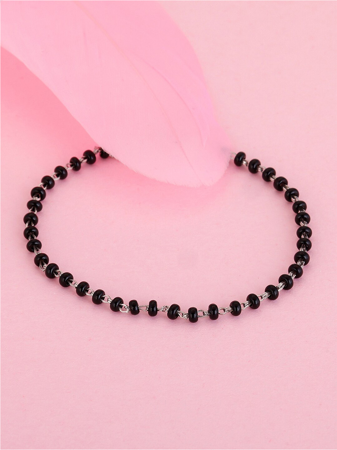 

GIVA Girls 925 Sterling Silver Stone Beaded Rhodium-Plated Link Bracelet
