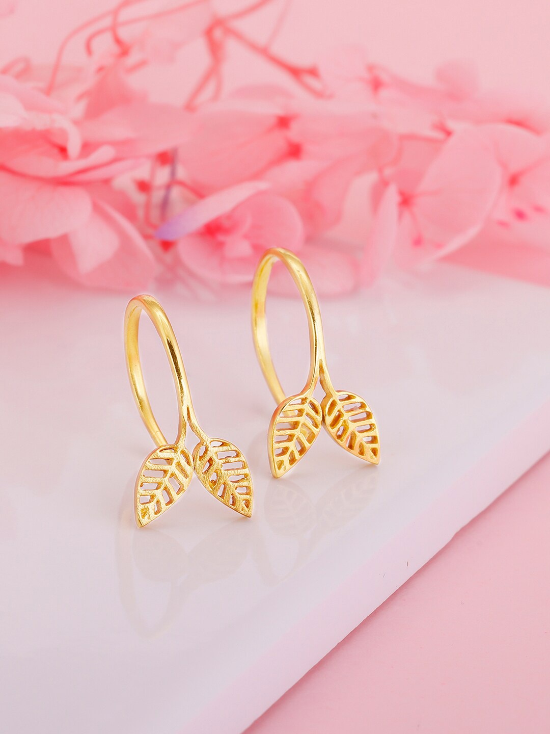 

GIVA 925 Sterling Silver Foliage Fantasy Gold-Plated Contemporary Drop Earrings