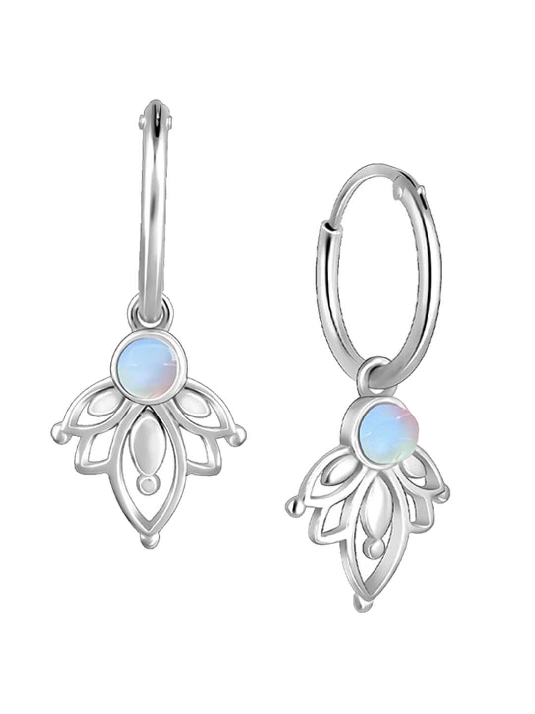 

GIVA Rhodium-Plated Contemporary Drop Earrings, Blue