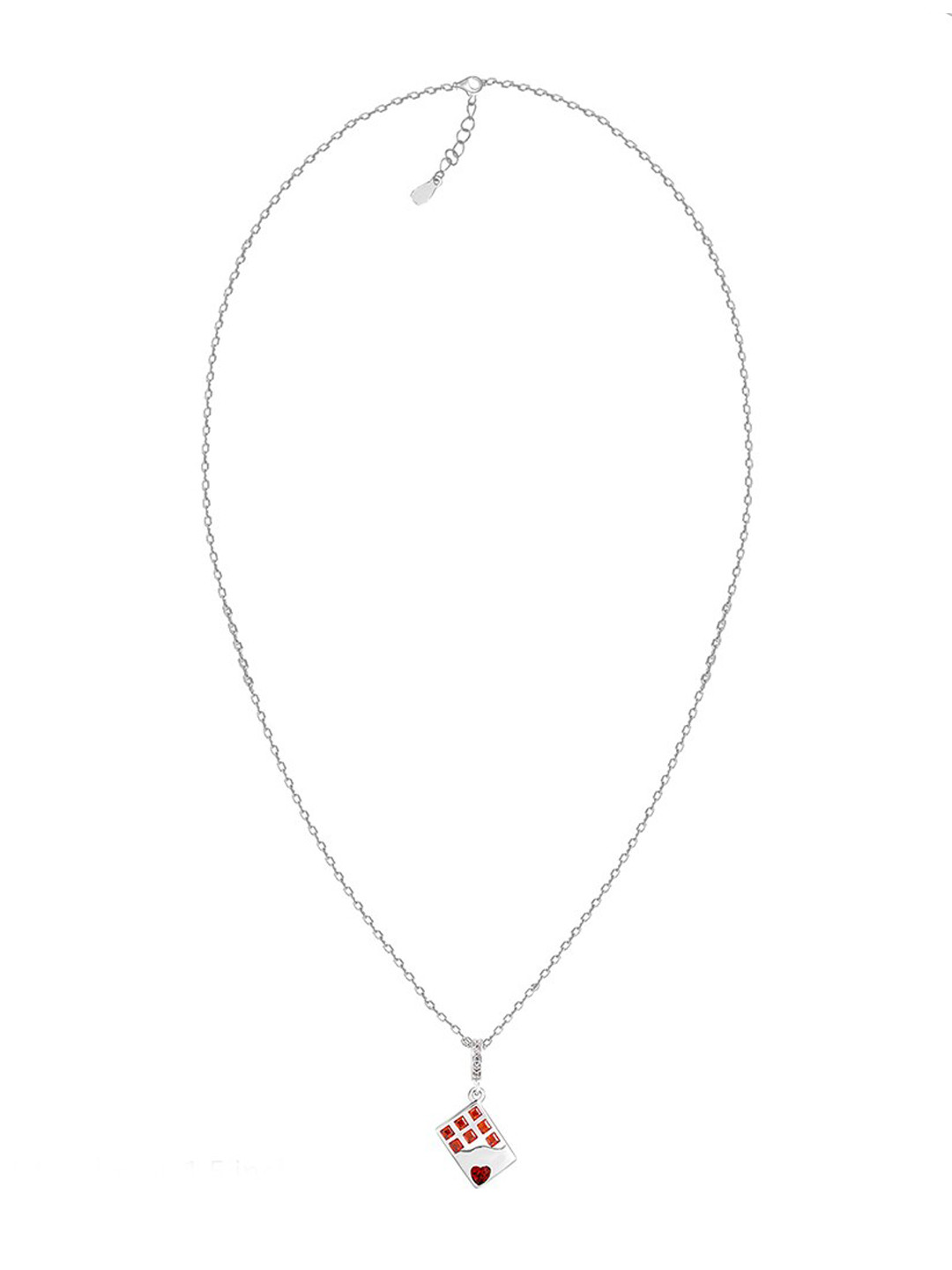 

GIVA 92.5 Sterling Silver Rhodium-Plated CZ-Studded Chocolaty Love Pendant With Chain