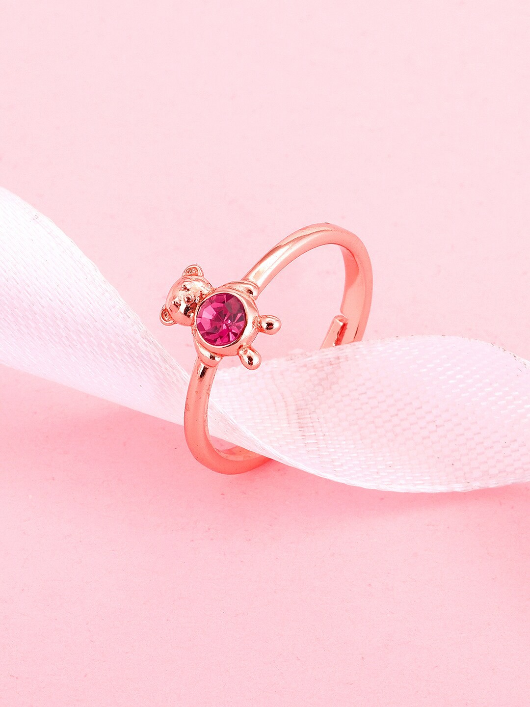 

GIVA 925 Sterling Silver Rose Gold-Plated Cuddly Teddy Bear Adjustable Finger Ring