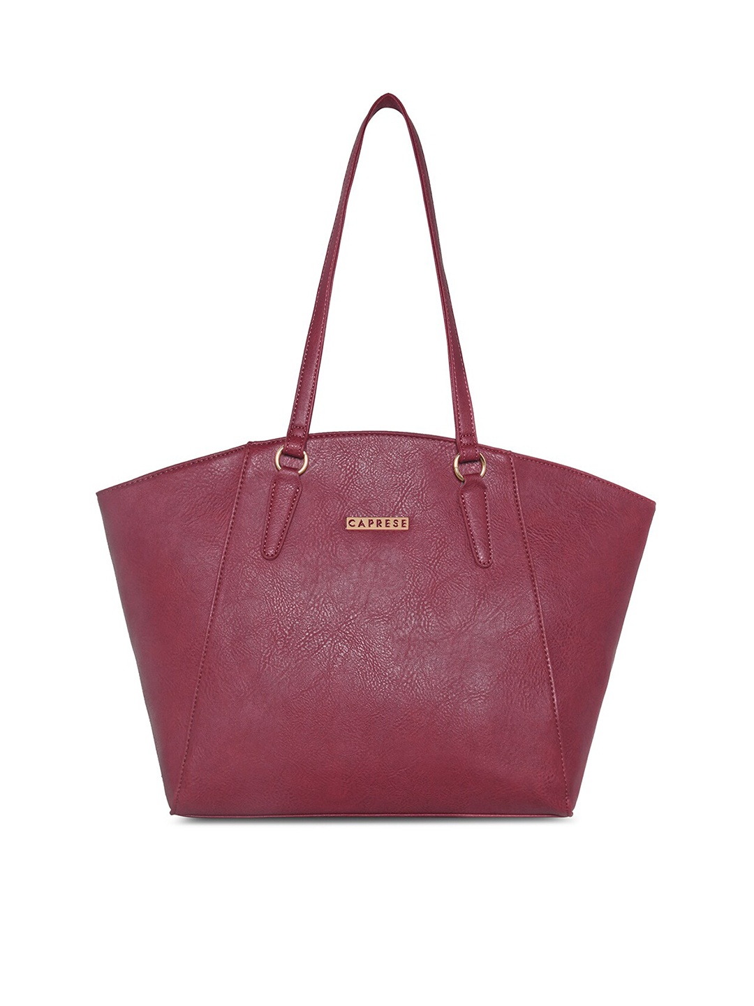 

Caprese Textured Leather Structured Handheld Bag, Maroon