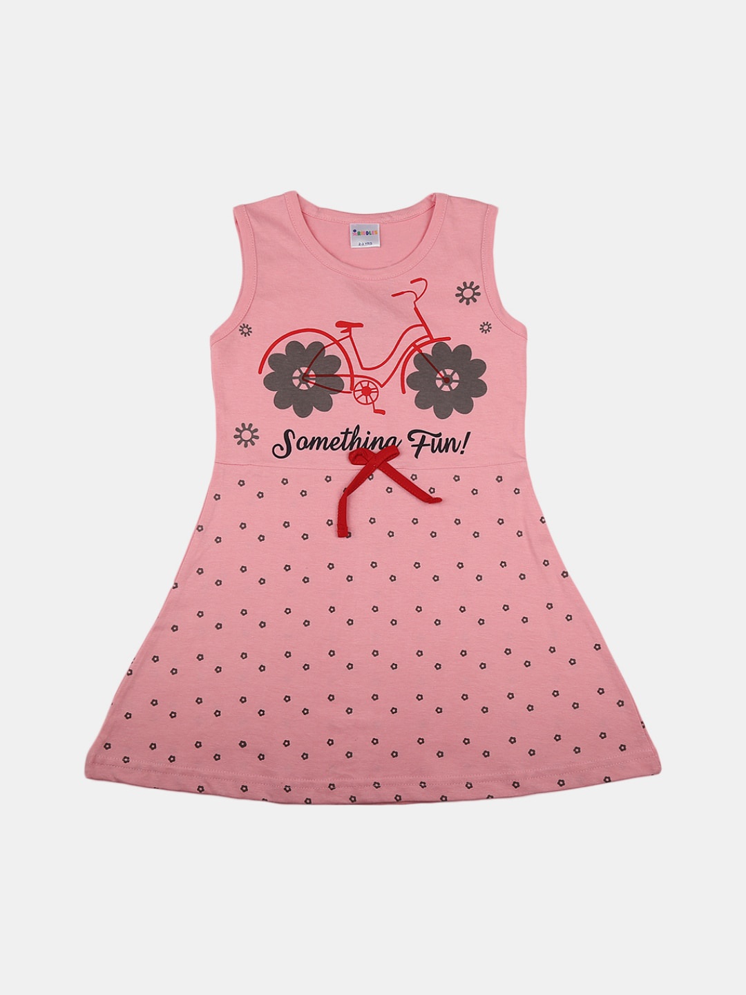 

V-Mart Girls Floral A-Line Cotton Dress, Pink