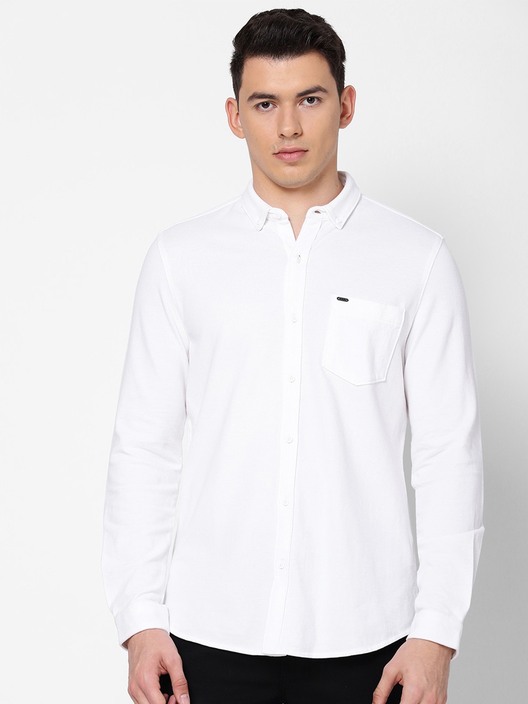 

Lee Men Slim Fit Button Down Collar Cotton Casual Shirt, White