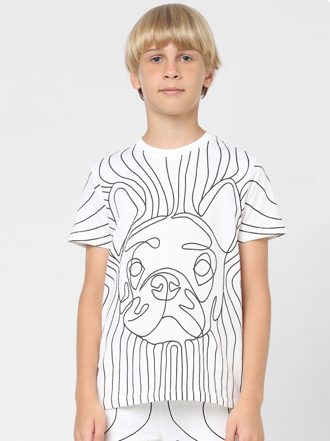 

Jack & Jones Junior Boys Printed Cotton T-shirt, White