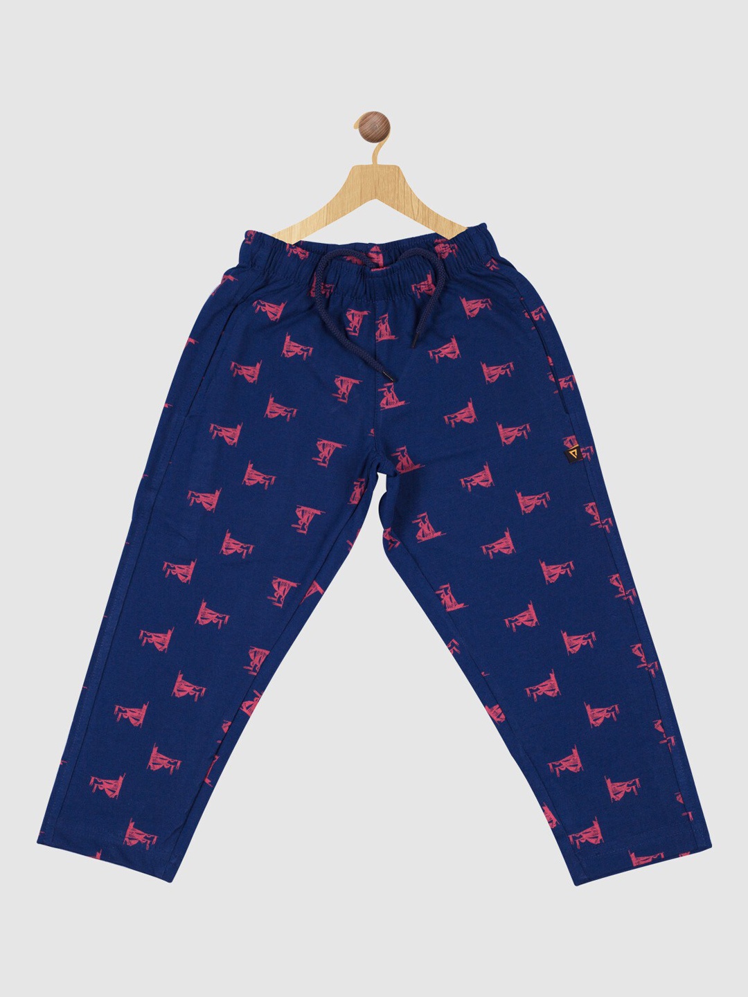 

PROTEENS Boys Printed Cotton Track Pants, Navy blue