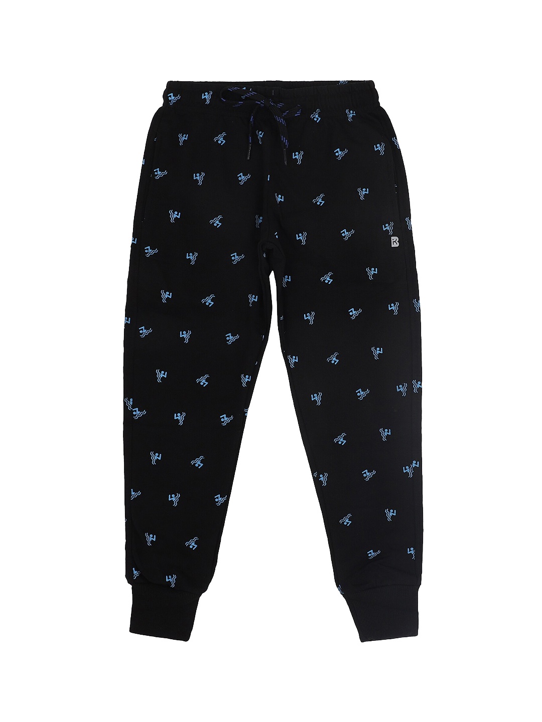 

PROTEENS Boys Antiviral & Antibacterial Printed Cotton Joggers, Black