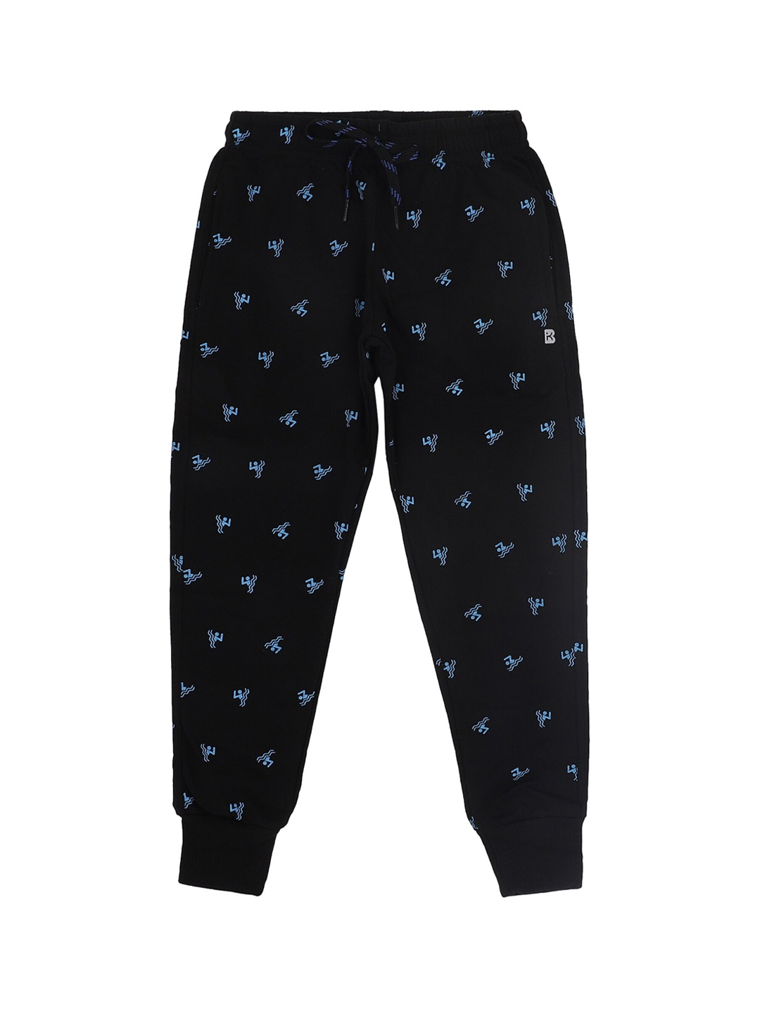 

PROTEENS Boys Antiviral & Antibacterial Printed Cotton Jogger, Black