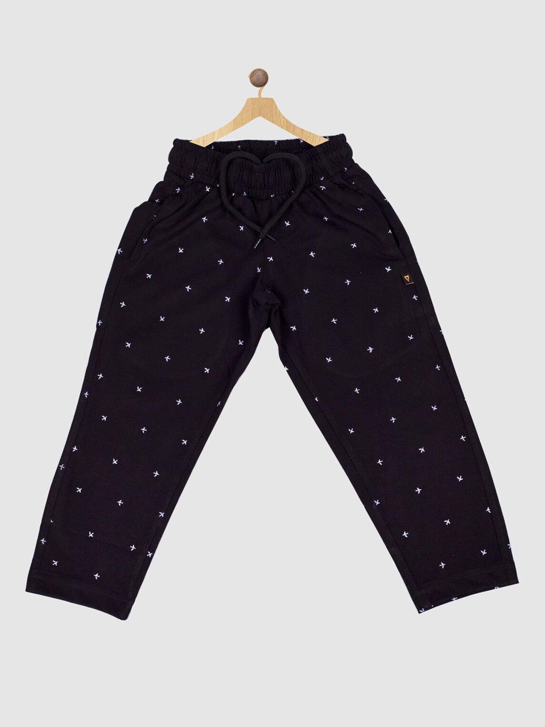 

PROTEENS Boys Printed Cotton Track Pant, Black