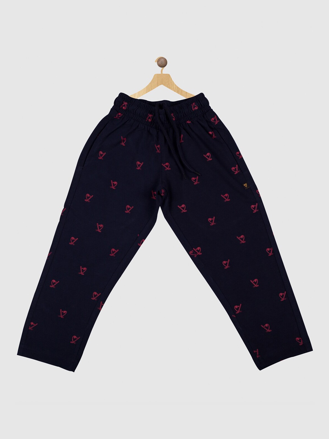 

PROTEENS Boys Printed Cotton Track Pant, Navy blue
