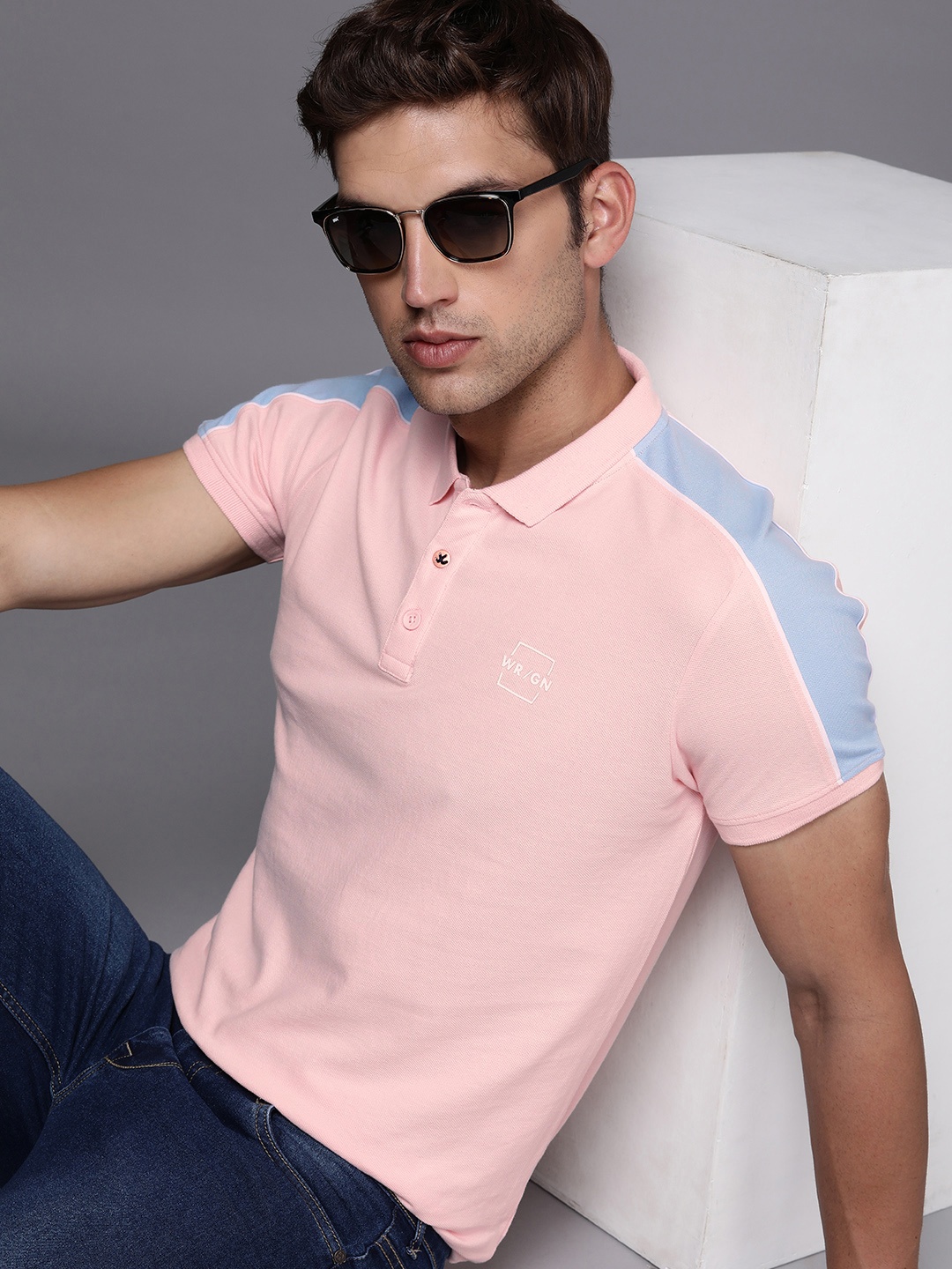 

WROGN Polo Collar Pure Cotton Slim Fit T-shirt, Pink
