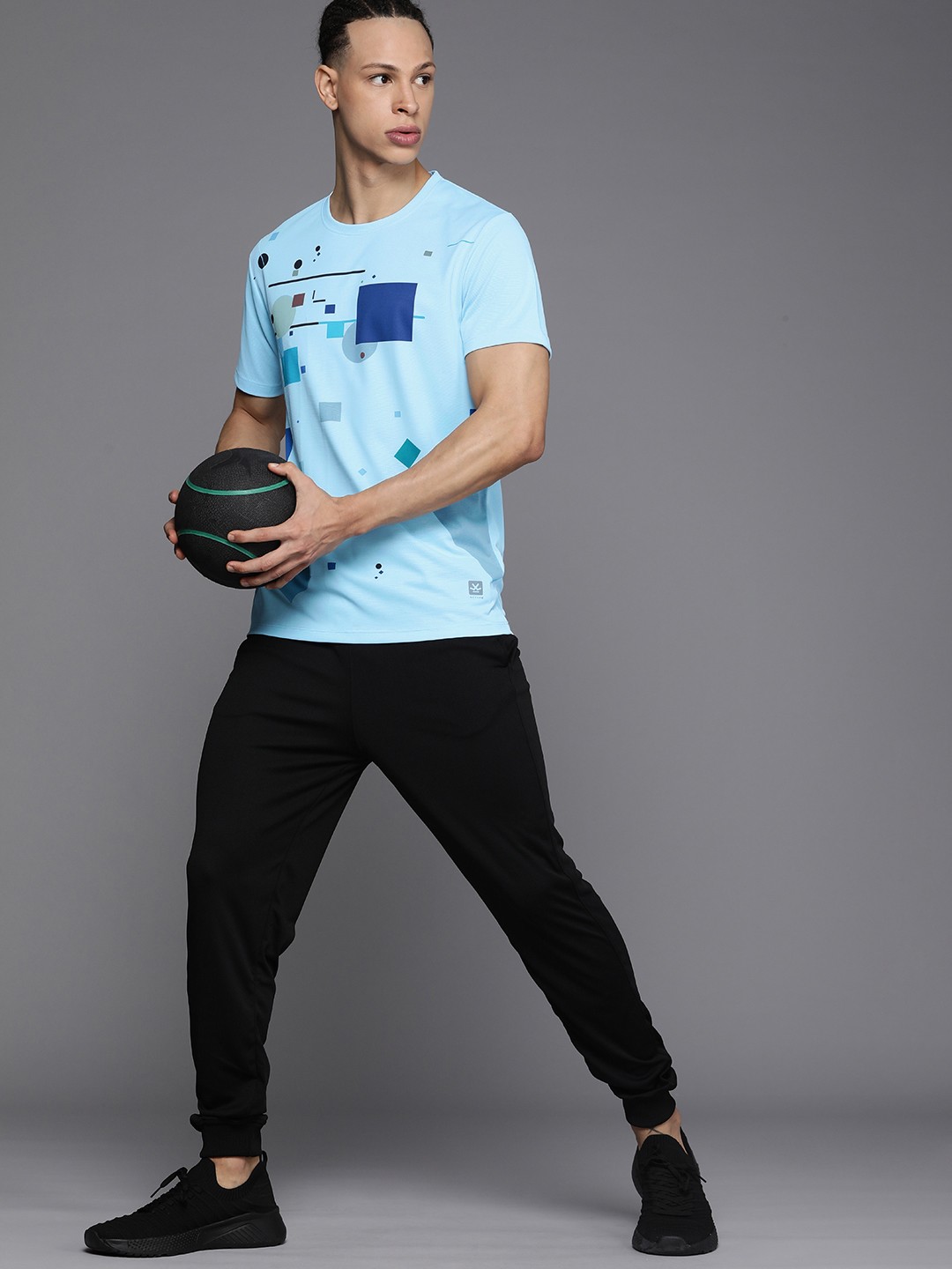 

WROGN ACTIVE Printed Dry Pro Sports T-shirt, Blue