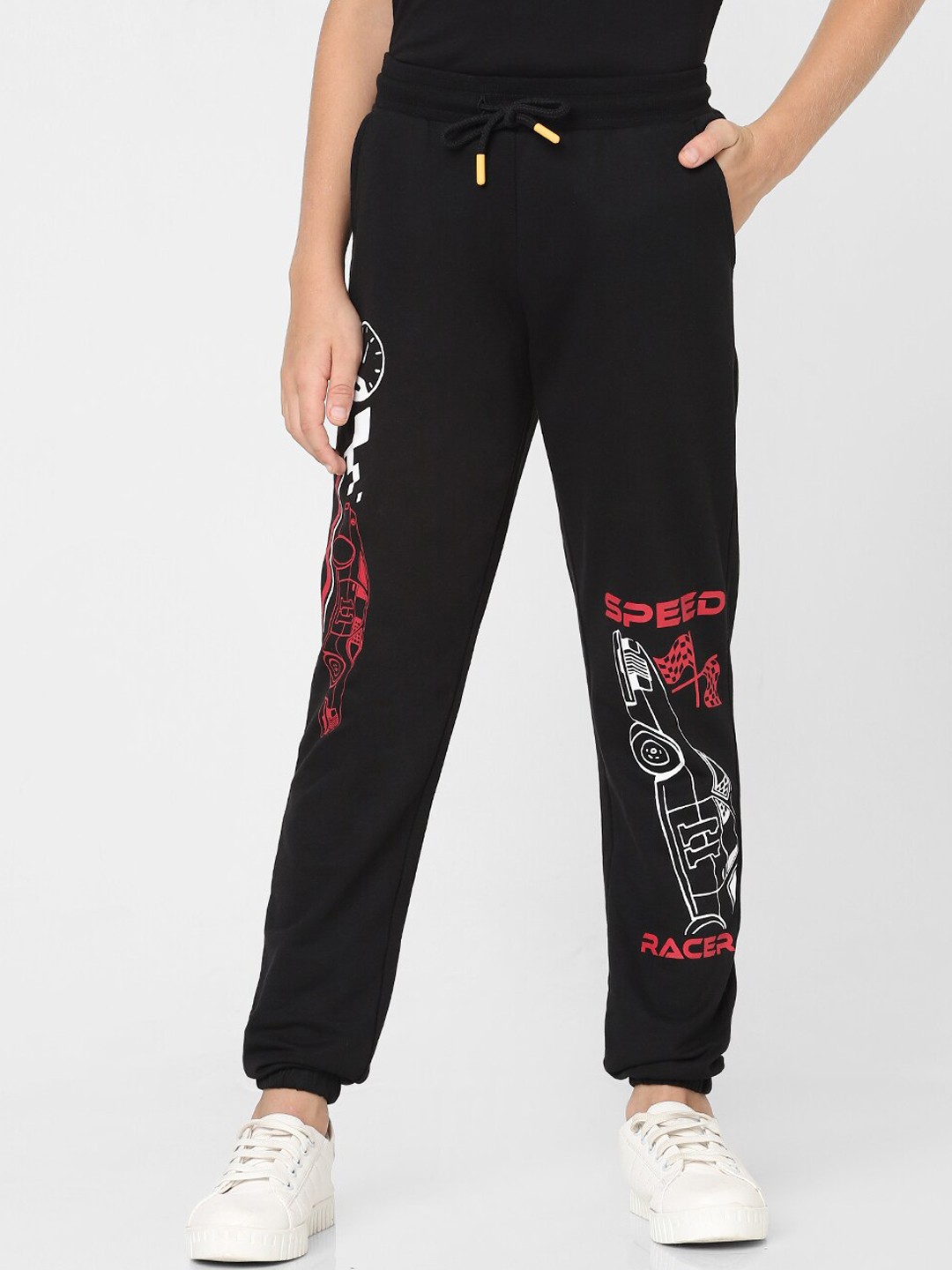

Jack & Jones Junior Boys Printed Slim-Fit Cotton Joggers, Black