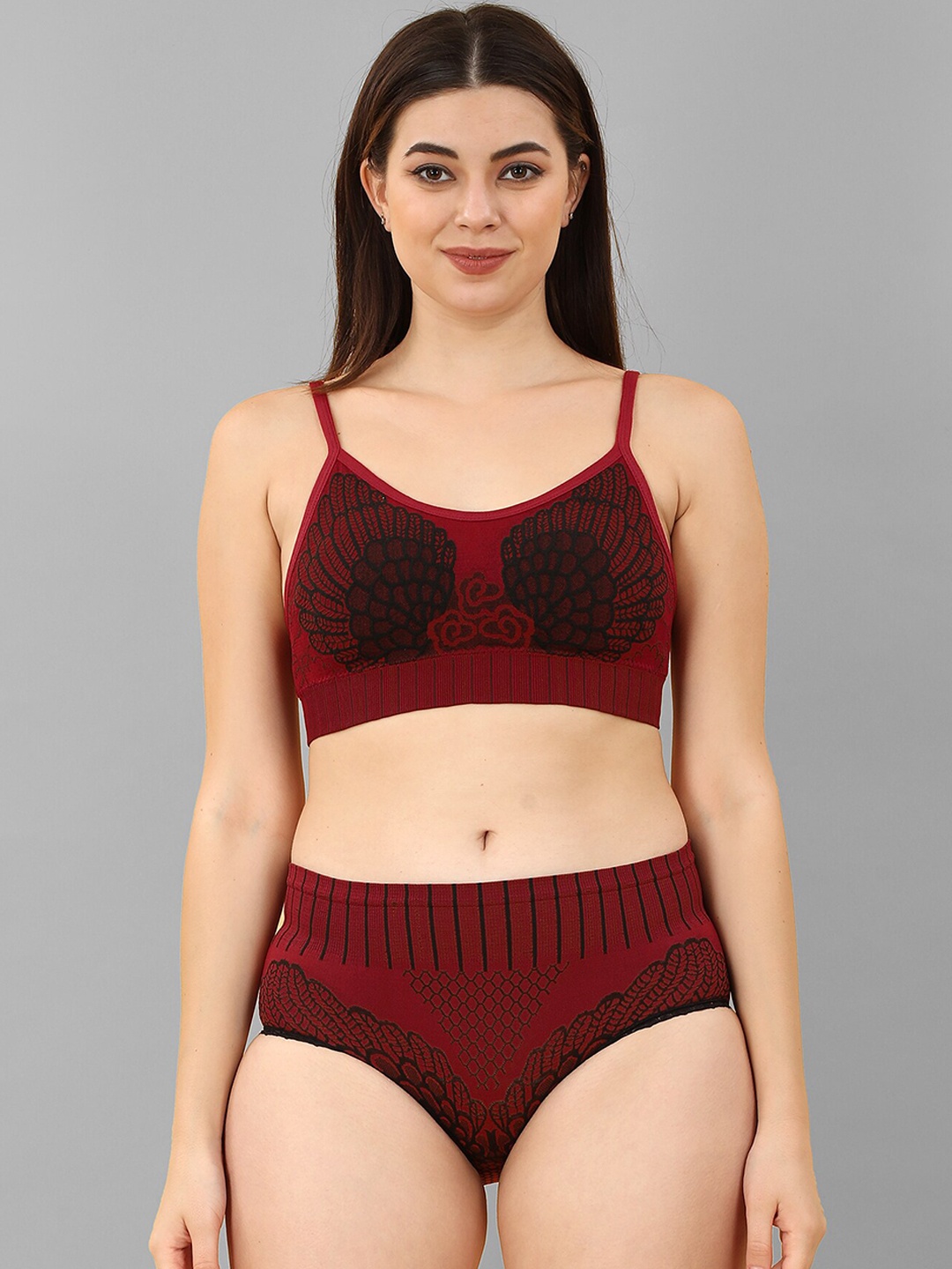 

Gopalvilla Self Design Padded Lingerie Set YLINGRIES001_LBW, Maroon