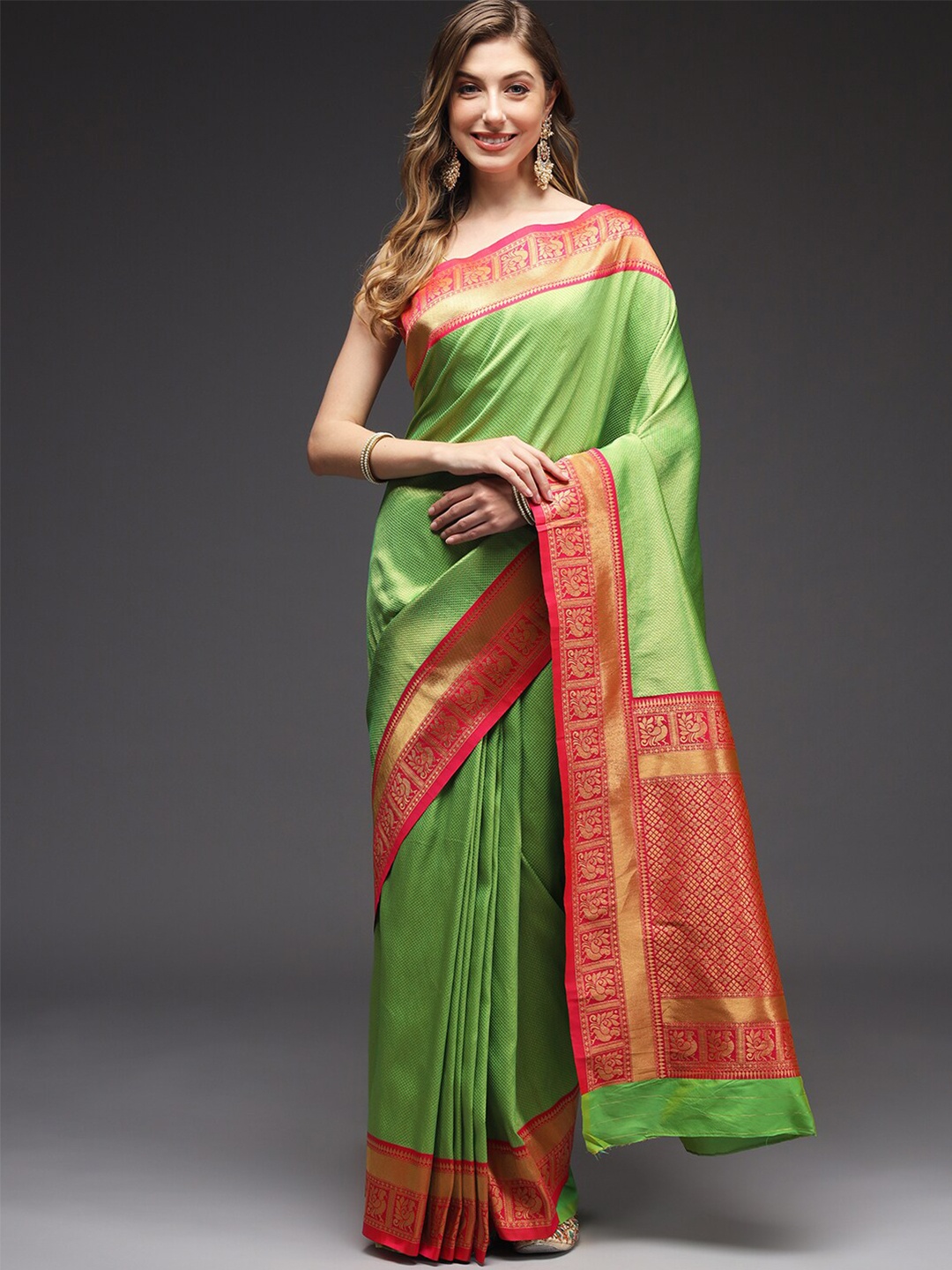 

Sitaram Designer Ethnic Motifs Banarasi Saree, Green