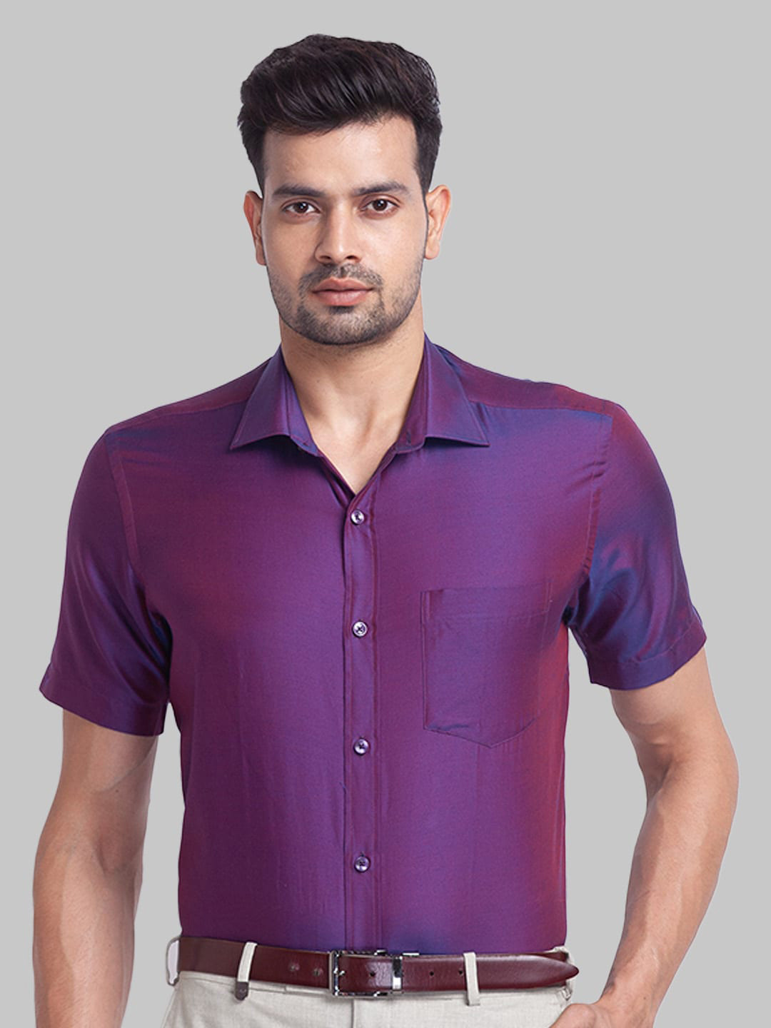 

Park Avenue Men Spread Collar Formal Shirt, Purple