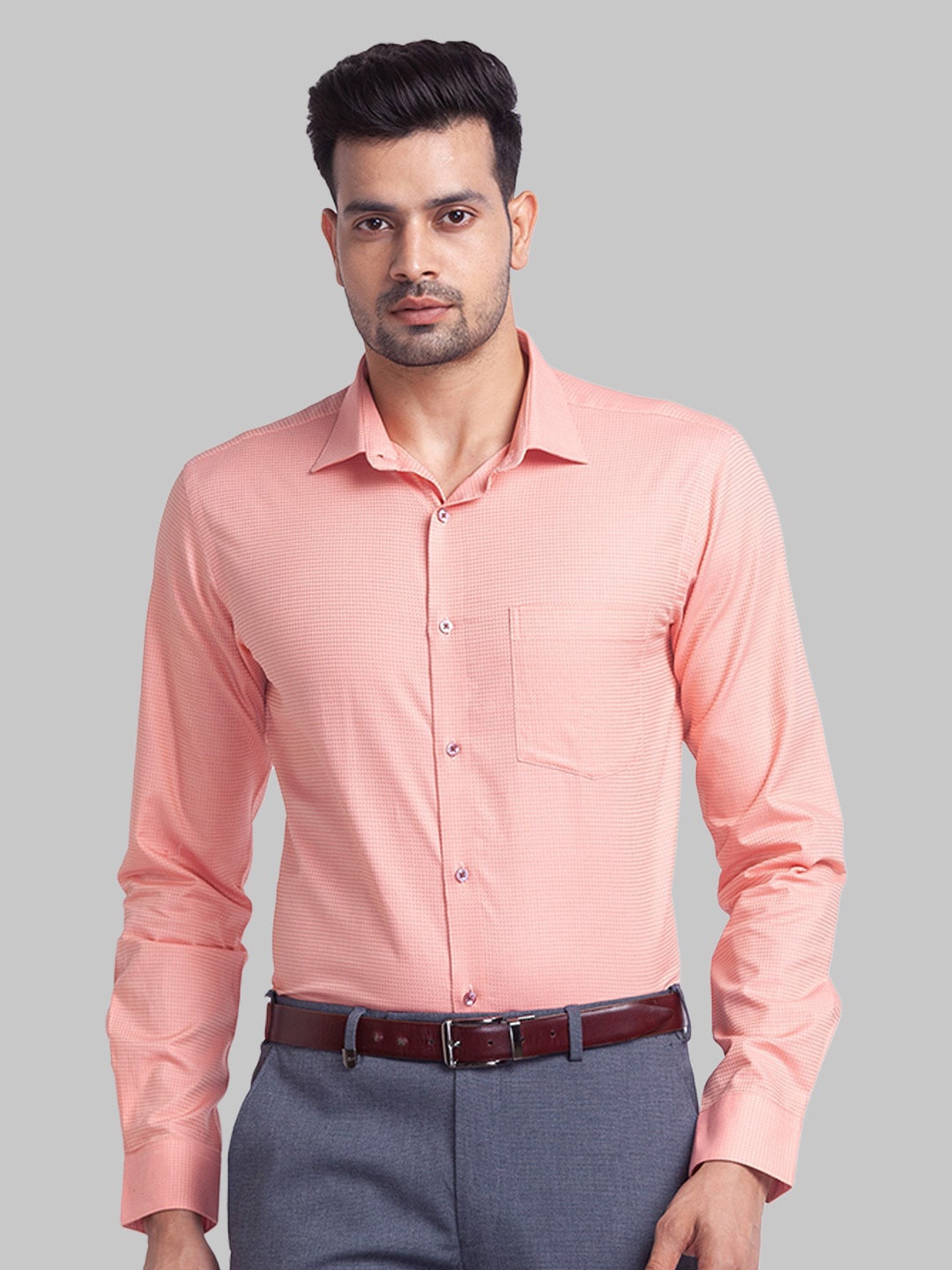 

Park Avenue Men Slim Fit Formal Cotton Shirt, Orange