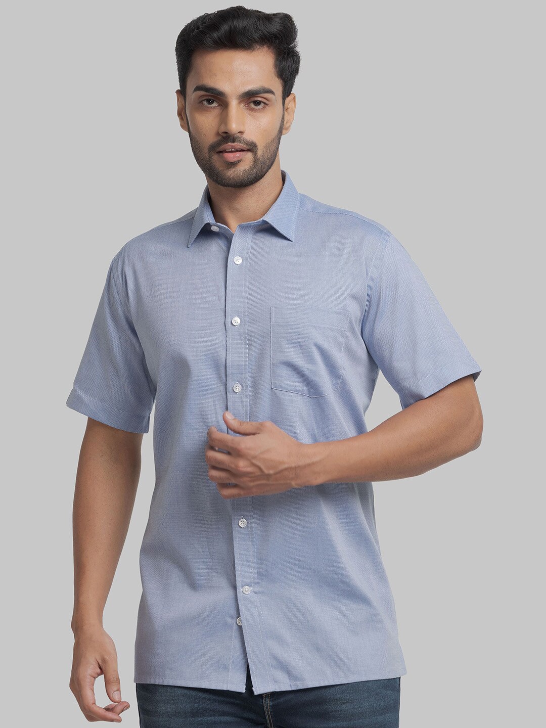 

Park Avenue Men Casual Cotton Shirt, Blue