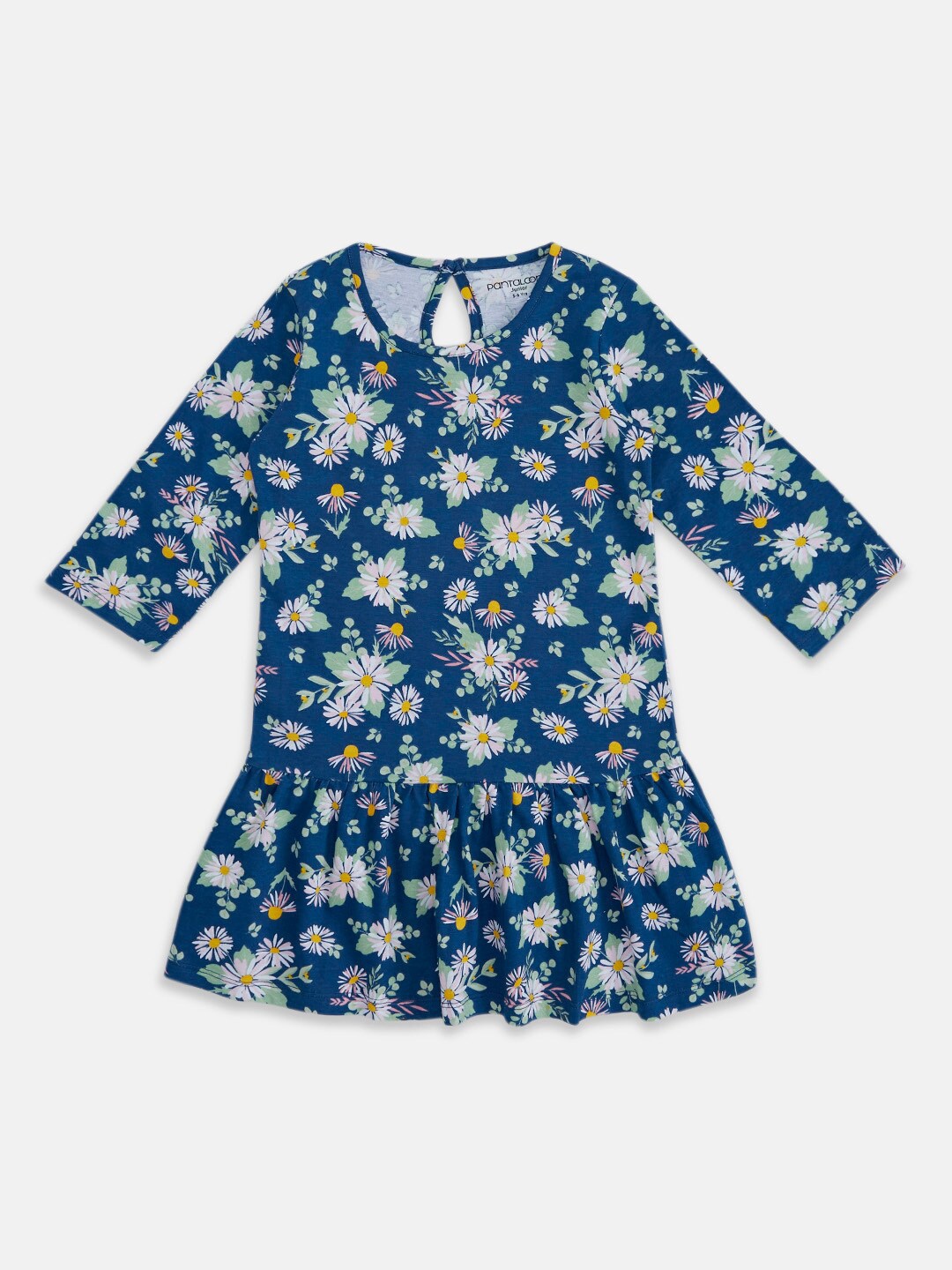 

Pantaloons Junior Girls Floral Printed Drop-Waist Cotton Dress, Blue