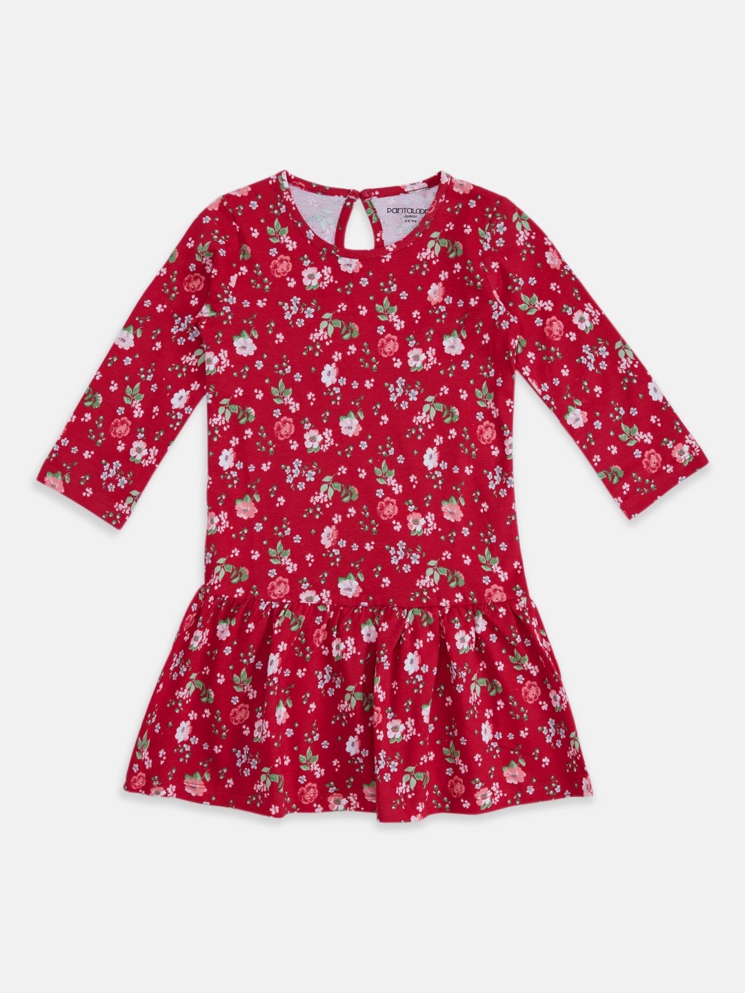 

Pantaloons Junior Floral Drop-Waist Dressr, Red