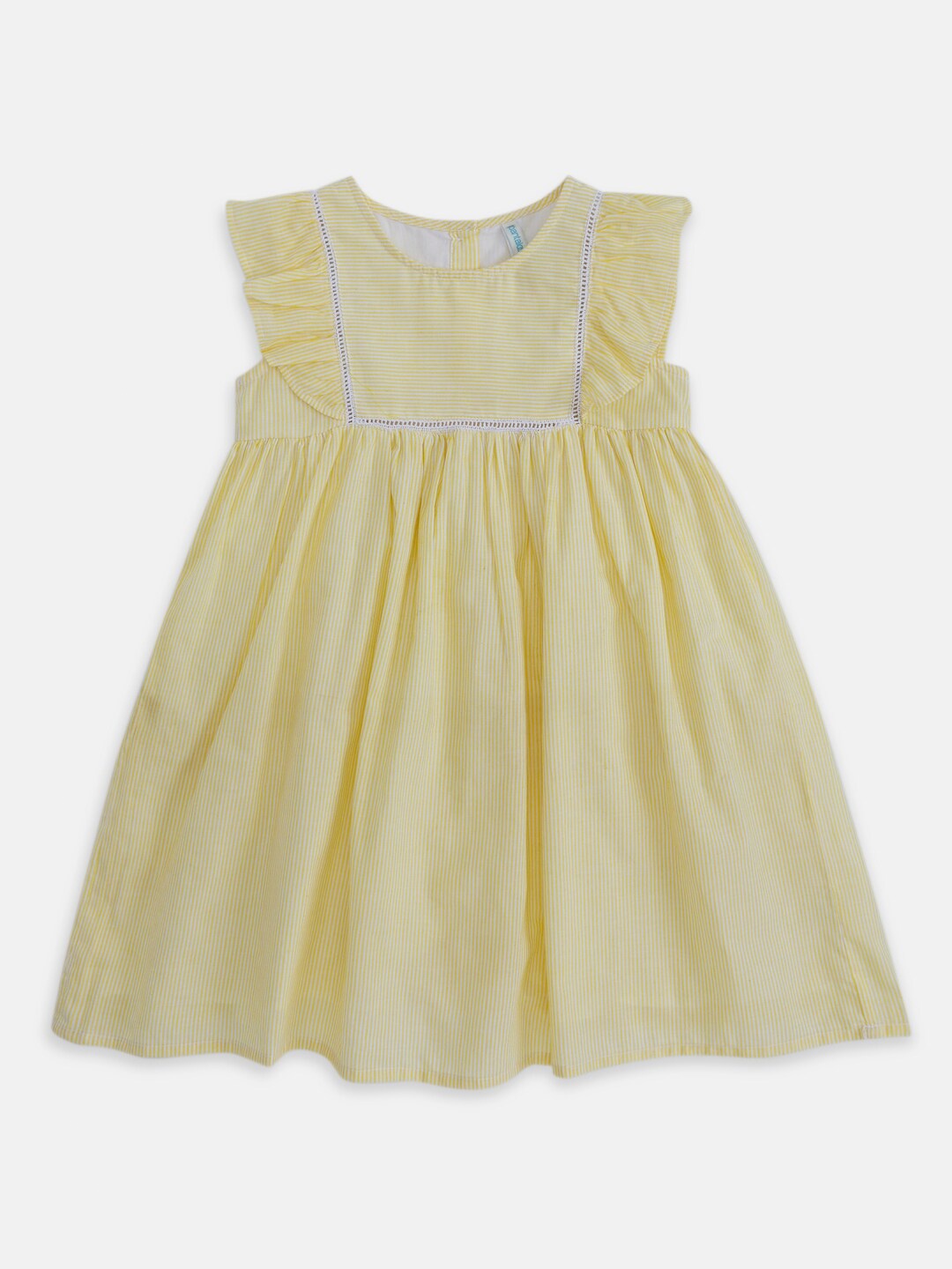 

Pantaloons Junior Round Neck A-Line Cotton Dress, Cream