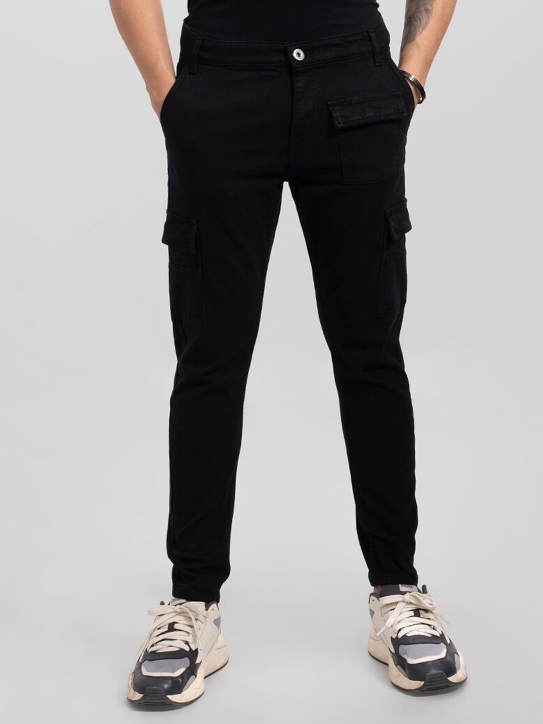 

Snitch Men Skinny Fit Cotton Jeans, Black